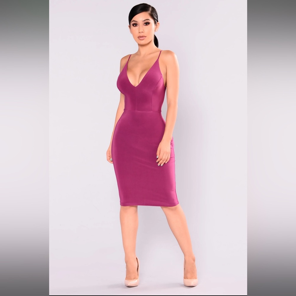 Alexandria magenta low back dress